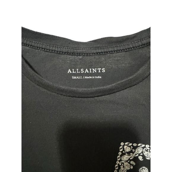 All Saints Badmanna Printed Tee Shirt In Black Size Small - Picture 8 of 12